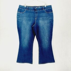 Betabrand Blue High Rise Cropped Wide Leg Jeans 4473